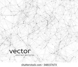 Vector black abstract particles on white background