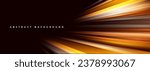 Vector black abstract wide background with yellow and orange glowing high-speed light effect. Vector illustration design banner