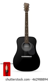 Vector black acoustic guitar