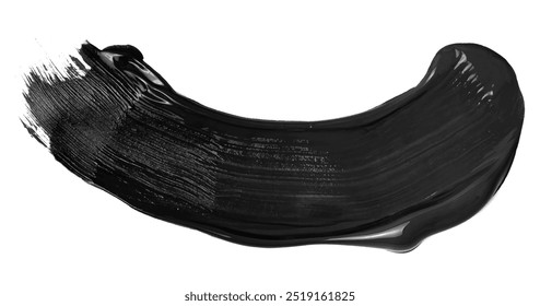 vector black acrylic brush paint stroke on a white background