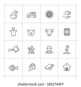 vector black agriculture and farming icons set