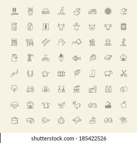 vector black agriculture and farming icons set