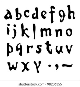 Vector black alphabet on a white background./ Vector alphabet.