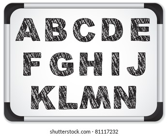 Vector - Black Alphabet on Whiteboard