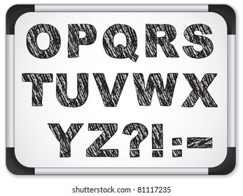 Vector - Black Alphabet on Whiteboard