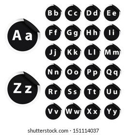 Vector : Black alphabet set.