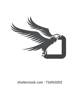 Vector Black American Eagle Letter O Logo