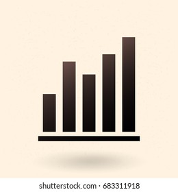 Vector Black Analitic Icon - Graph with Different Columns