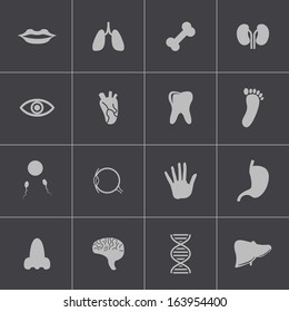 Vector black  anatomy  icons set