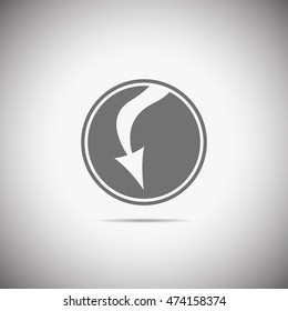 Vector black arrow icon. Activity arrow. Rotation.