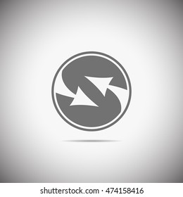 Vector black arrow icon. Activity arrow. Rotation.