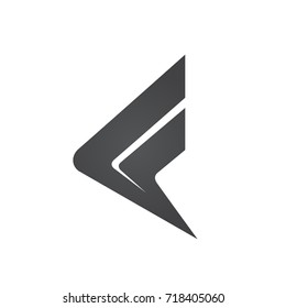 Vector Black Arrow Initial F Logo