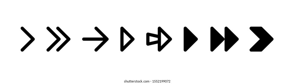 Vector black arrow set. Arrow icons. Button, pointer, previous, next collection for banner, website, app, map, infographic, interface design and more.