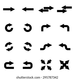 Vector black arrows icon set.