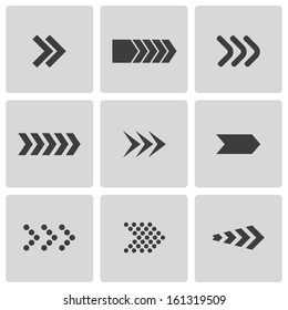 Vector black arrows icons set