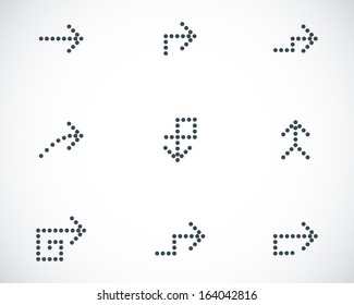 Vector black arrows icons set.