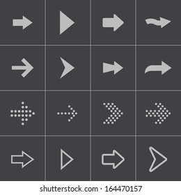 Vector black arrows icons set