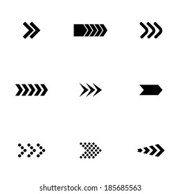 Vector black arrows icons set on white background