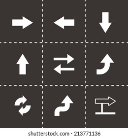 Vector black arrows icons set on black background