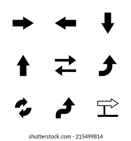 Vector black arrows icons set on white background