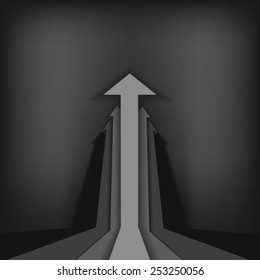 Vector : Black arrows up with perspective