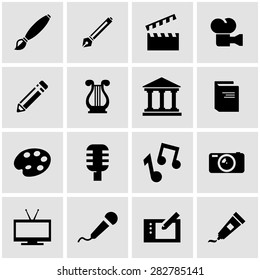 Vector black art icon set.