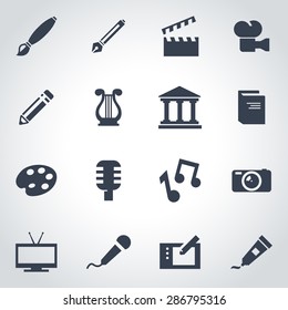 Vector black art icon set.