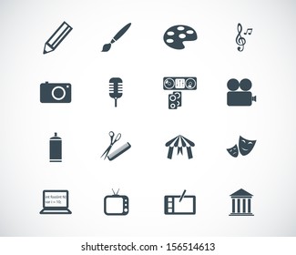 Vector black art icons set