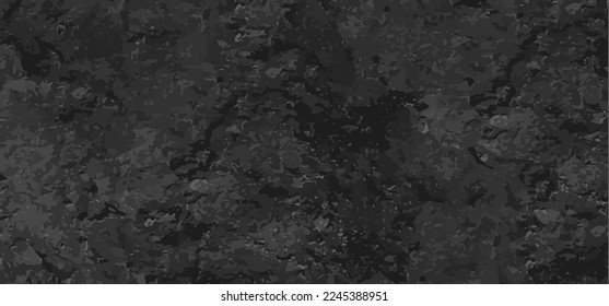 Vector black asphalt realistic texture. Tarmac 3d pattern. Bitumen horizontal background. Dark road structure wallpaper. Stone surface template. Ground backdrop. Flooring tile premium design. Floor