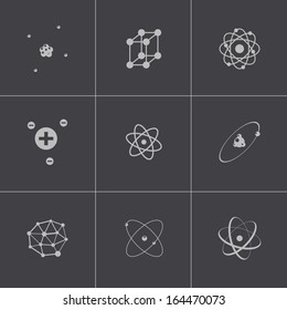 Vector black atom icons set