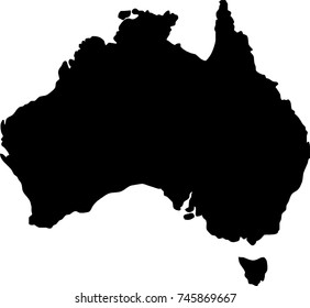 Vector Black Australia Silhouette Stock Vector (Royalty Free) 745869667 ...