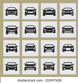 vector black auto icon set on white