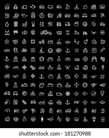 vector black auto icons set