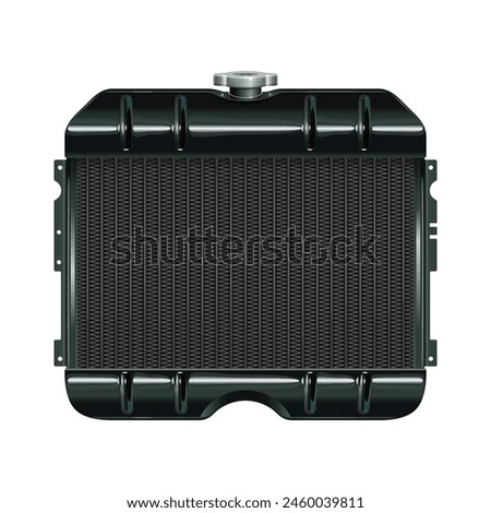 Vector Black Automobile Cooling Radiator isolated on white background