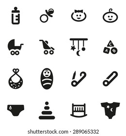 Vector Black Baby Icon Set Stock Vector (Royalty Free) 286785449 ...