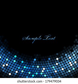 Vector black background with blue lights
