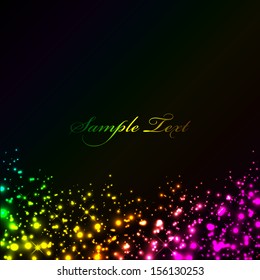 Vector black background with colorful lights