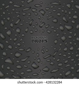 Vector black background of drops 