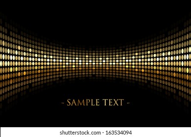 Vector black background with gold lights with space for your text