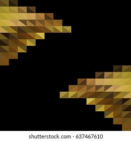 Vector black background with gold mosaics
