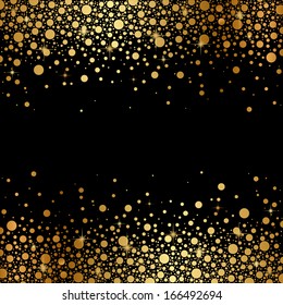 Vector Black Background With Gold Snow