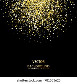 Vector Black background with Golden glitter. Festive background.