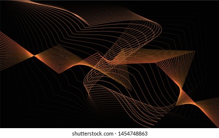 vector black background with orange stripe decoration