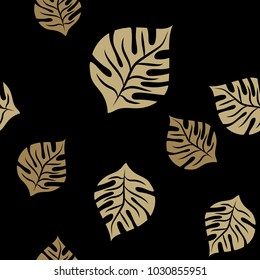 vector, black background, pattern, gold leaf