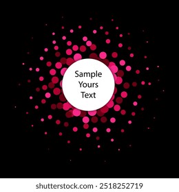 Vector black background with pink glitter sparkle, greeting card template.