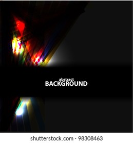 Vector black background with shiny elements