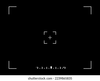 Vector black background. Viewfinder vector template frame for camera.