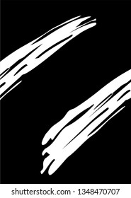 Vector black background with white brush strokes. Template for posters, banners, postcards, menus, printing, layout.