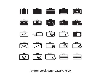 Vector black bag icon set. - Vector