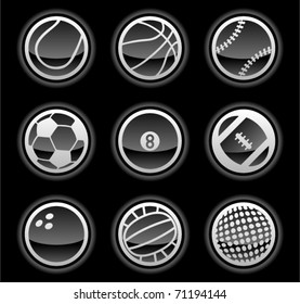 vector black ball icons